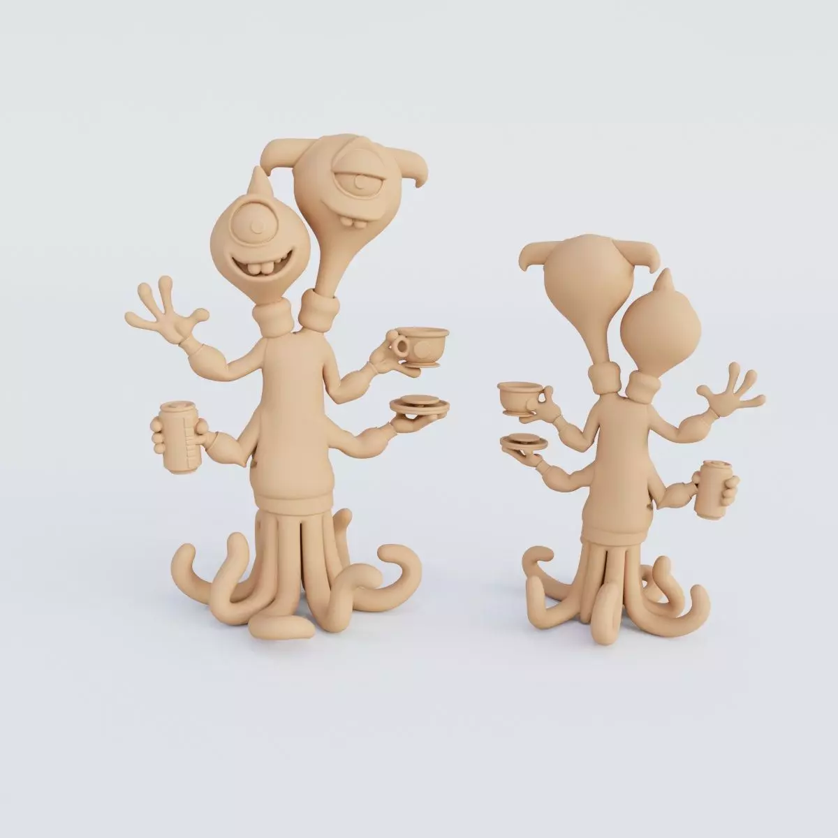 3D Printable Monsters Corporation Figurine Set STL Format 3D print model_5