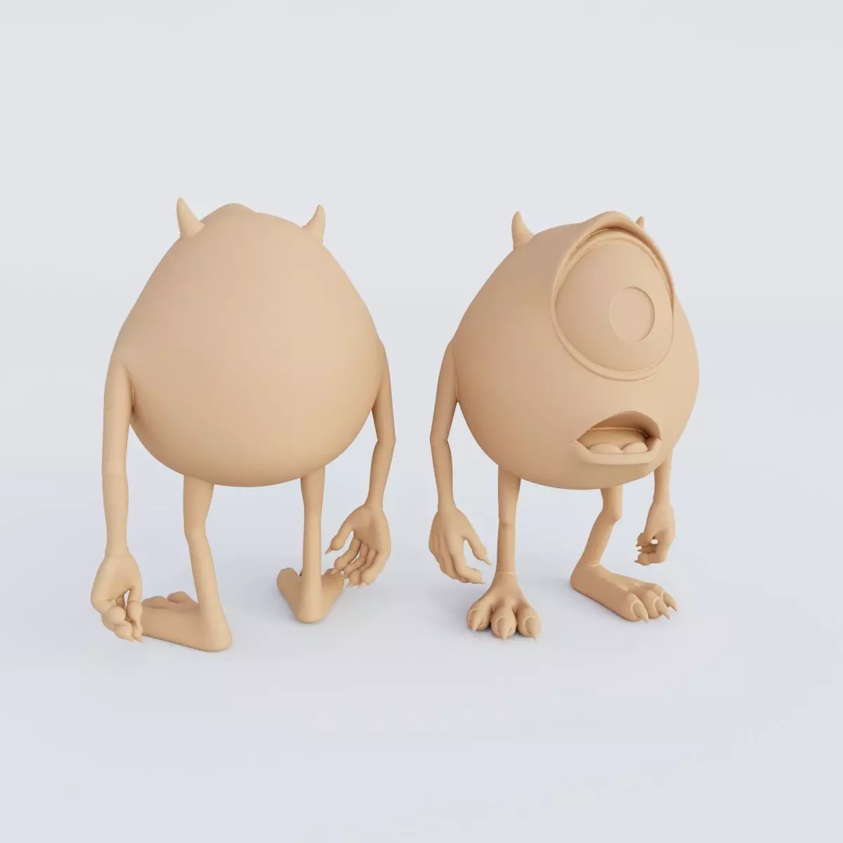 3D Printable Monsters Corporation Figurine Set STL Format 3D print model_1