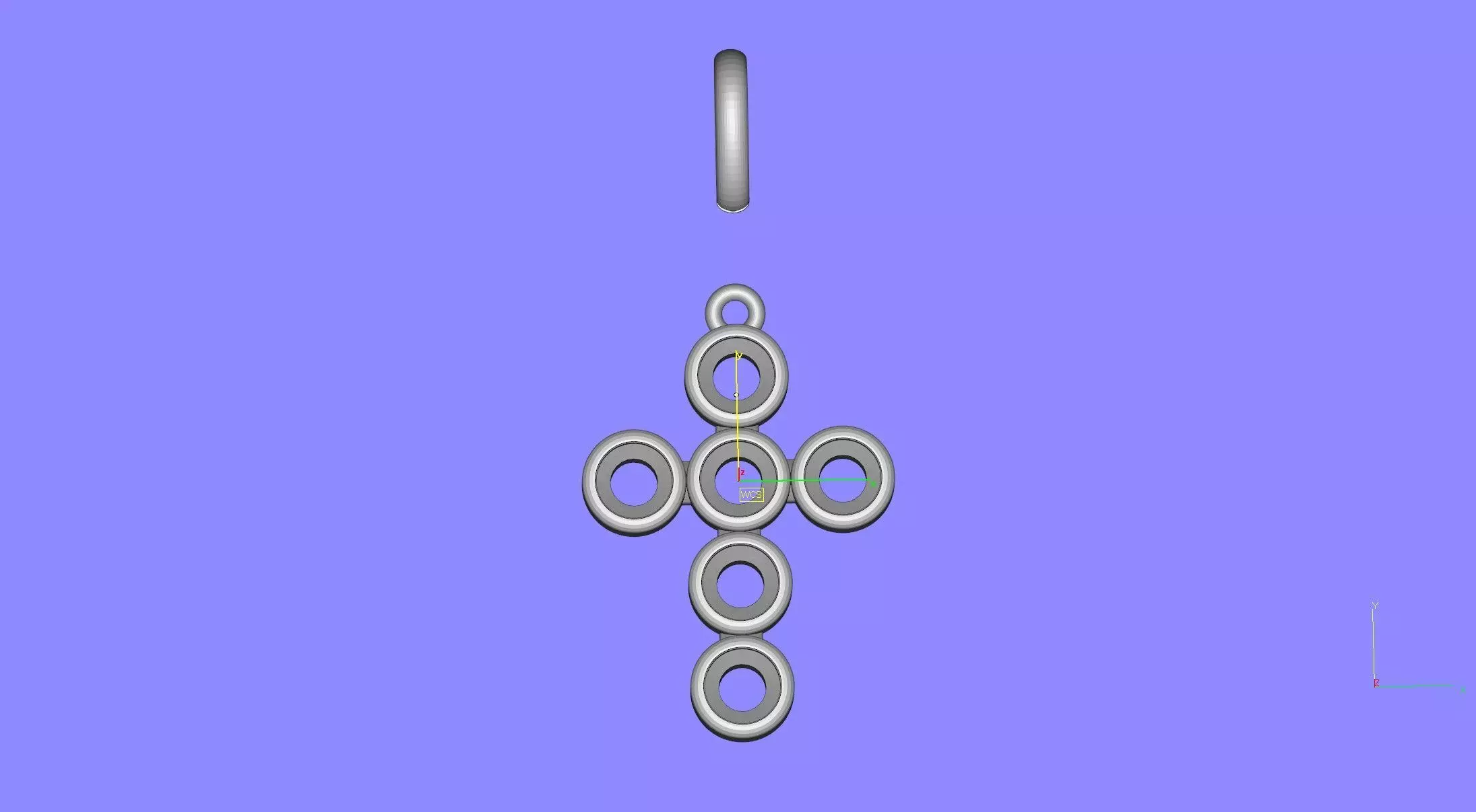 00005 Round Bezel Cross Pendant 3D print model_27