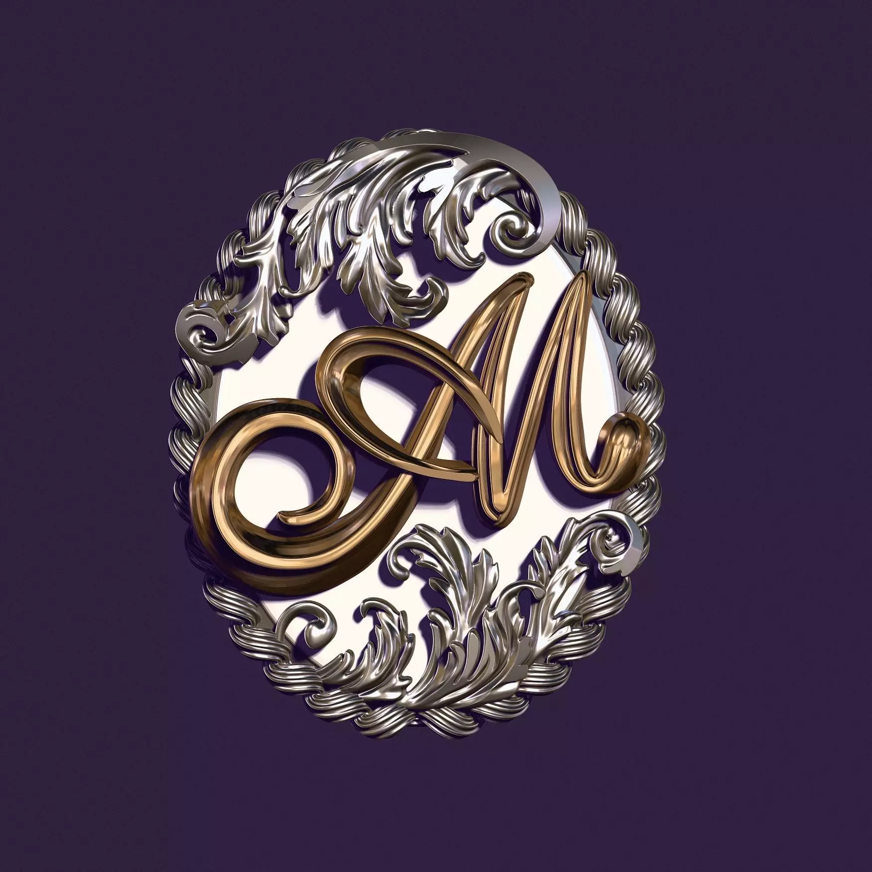 monogram AM for casting in gold and silver 3D print model
