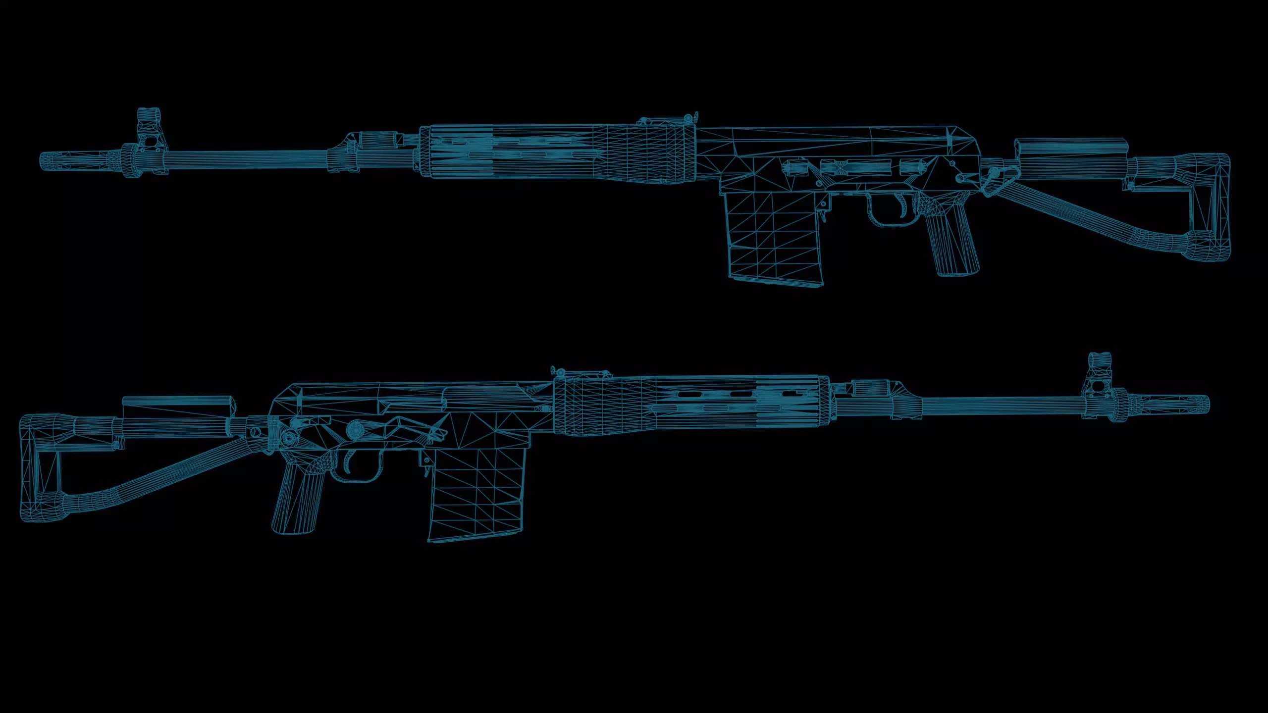 SVDK rifle Low-poly 3D model_17