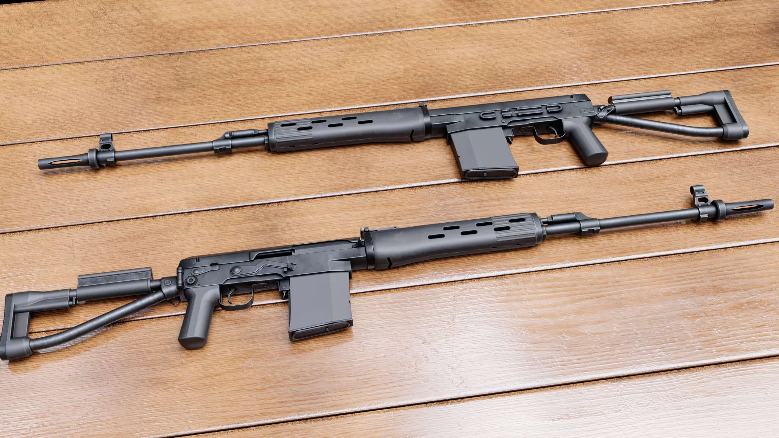 SVDK rifle Low-poly 3D model_0