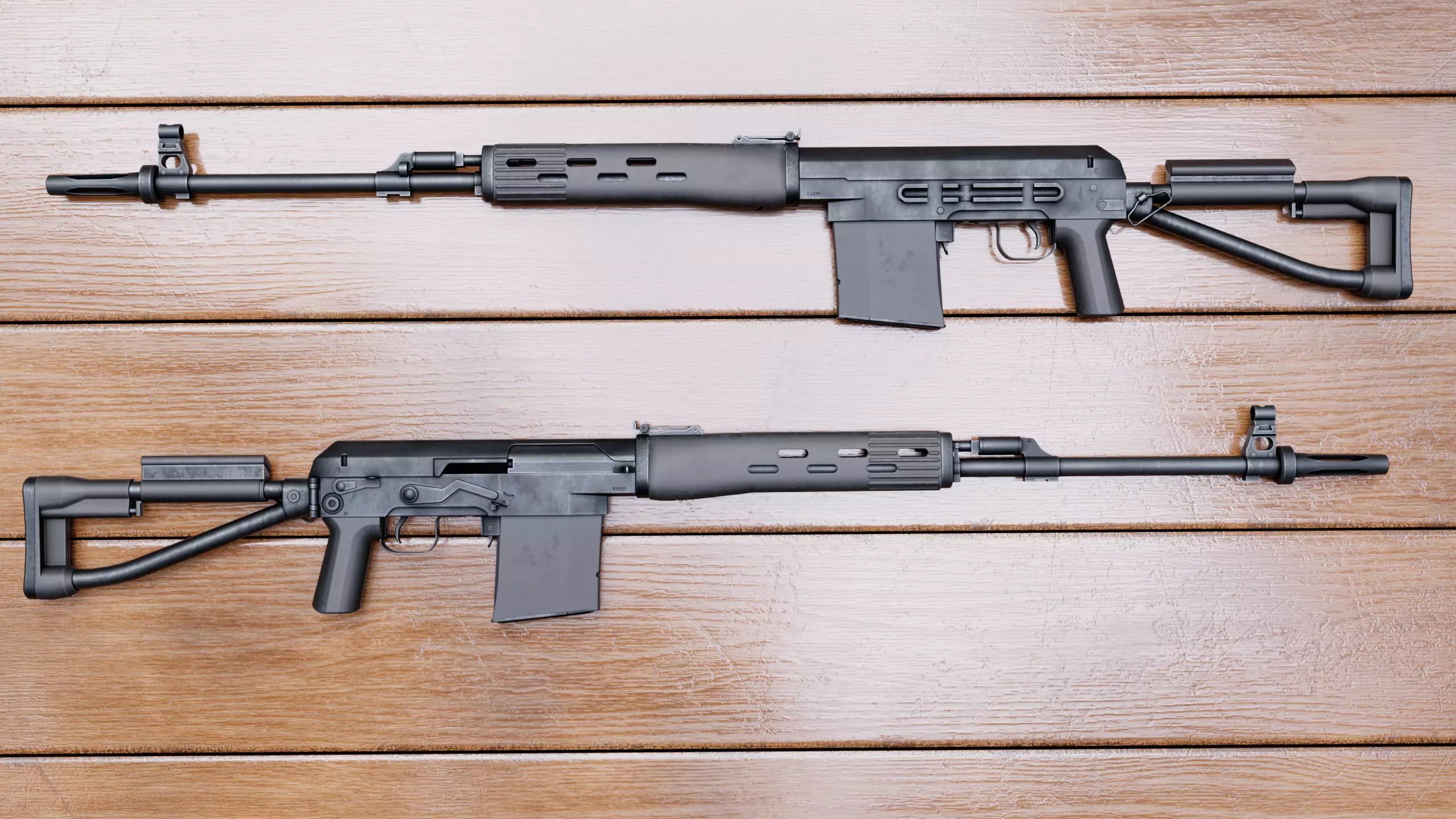 SVDK rifle Low-poly 3D model_16