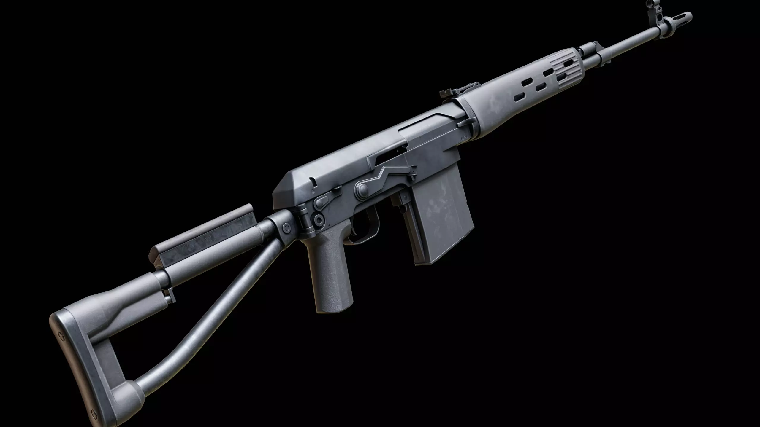 SVDK rifle Low-poly 3D model_18