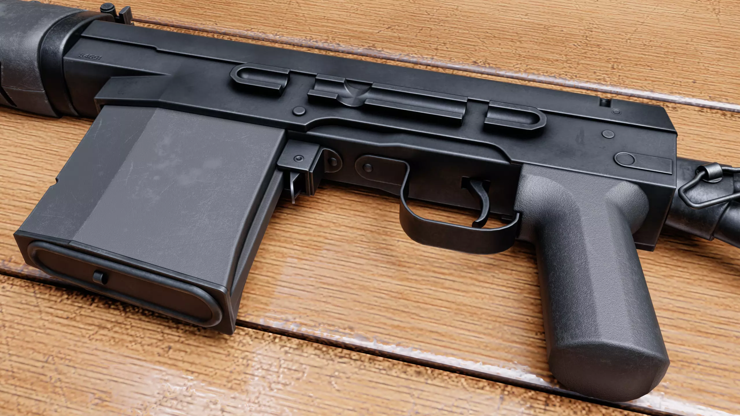 SVDK rifle Low-poly 3D model_7