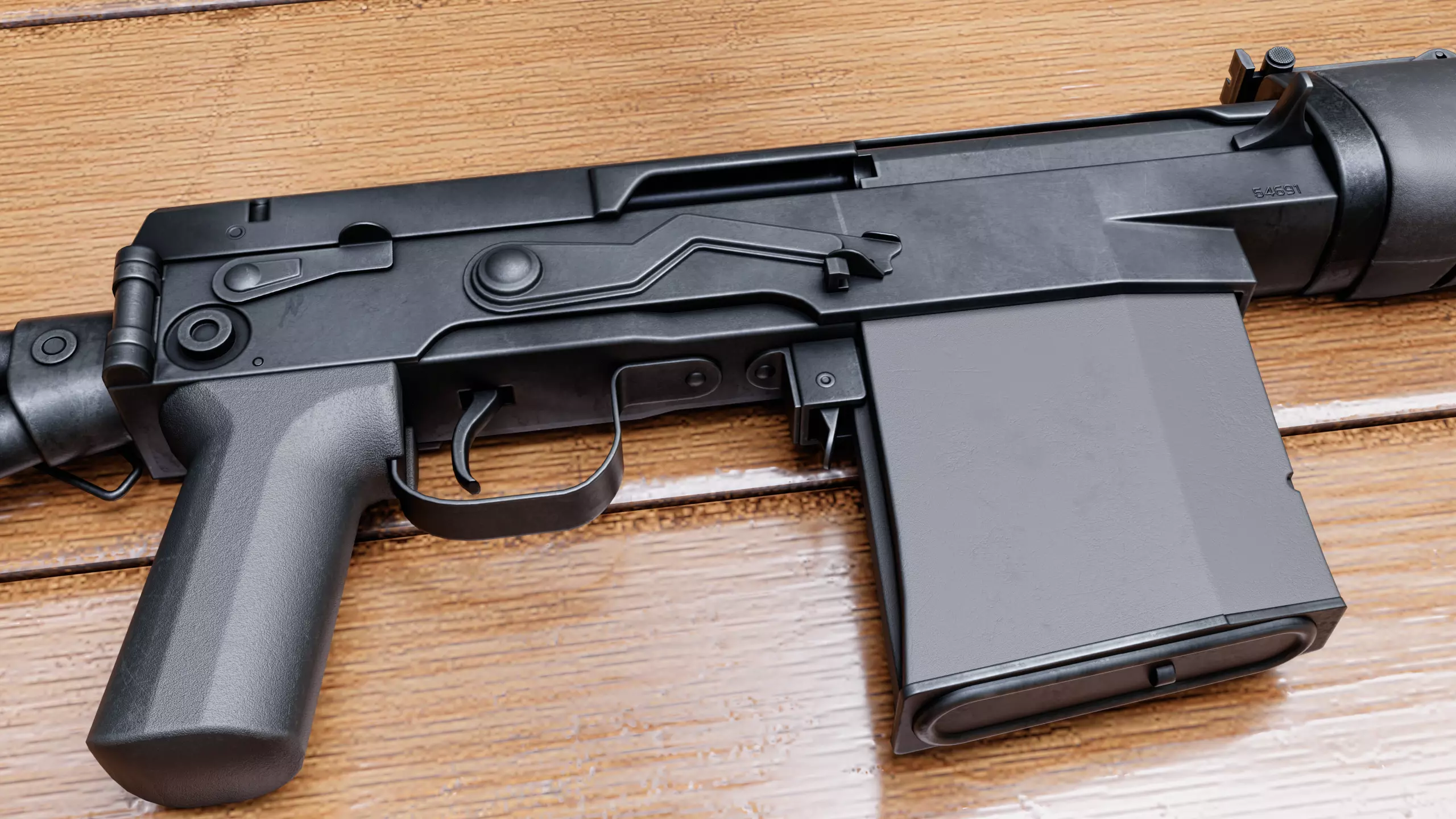 SVDK rifle Low-poly 3D model_4