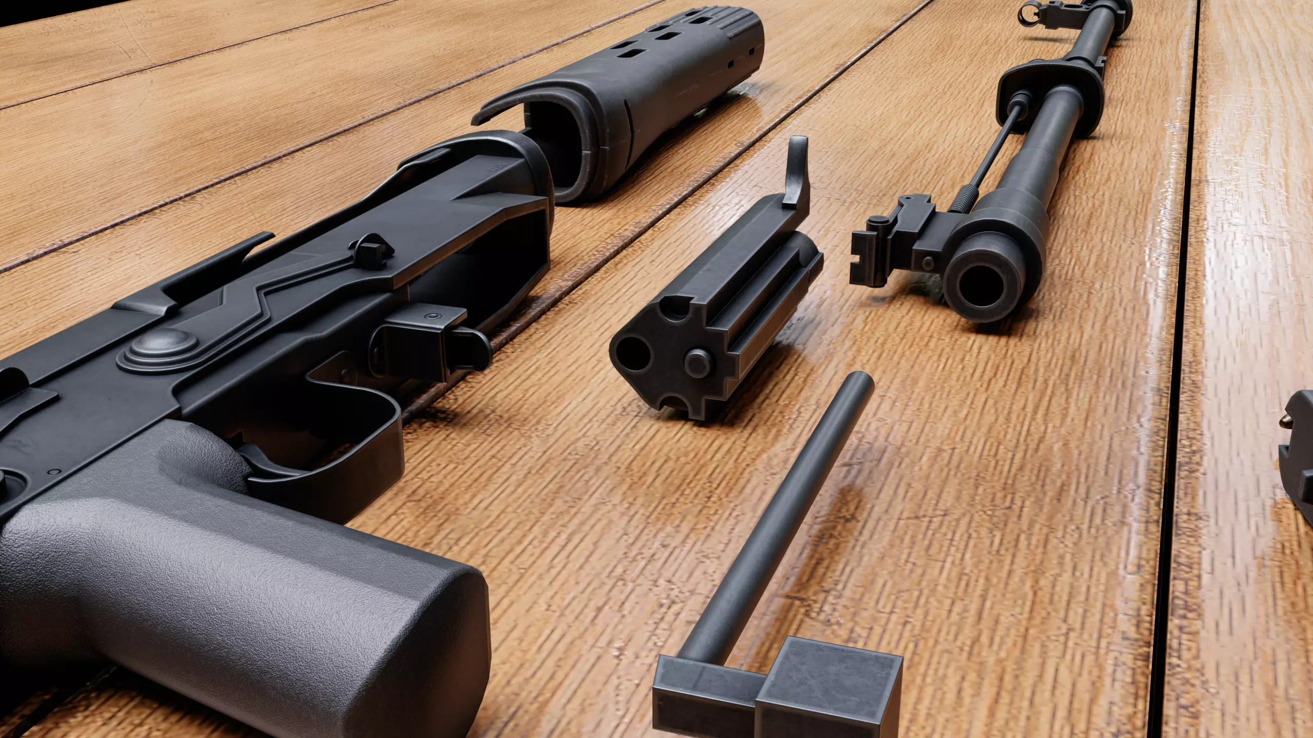 SVDK rifle Low-poly 3D model_14