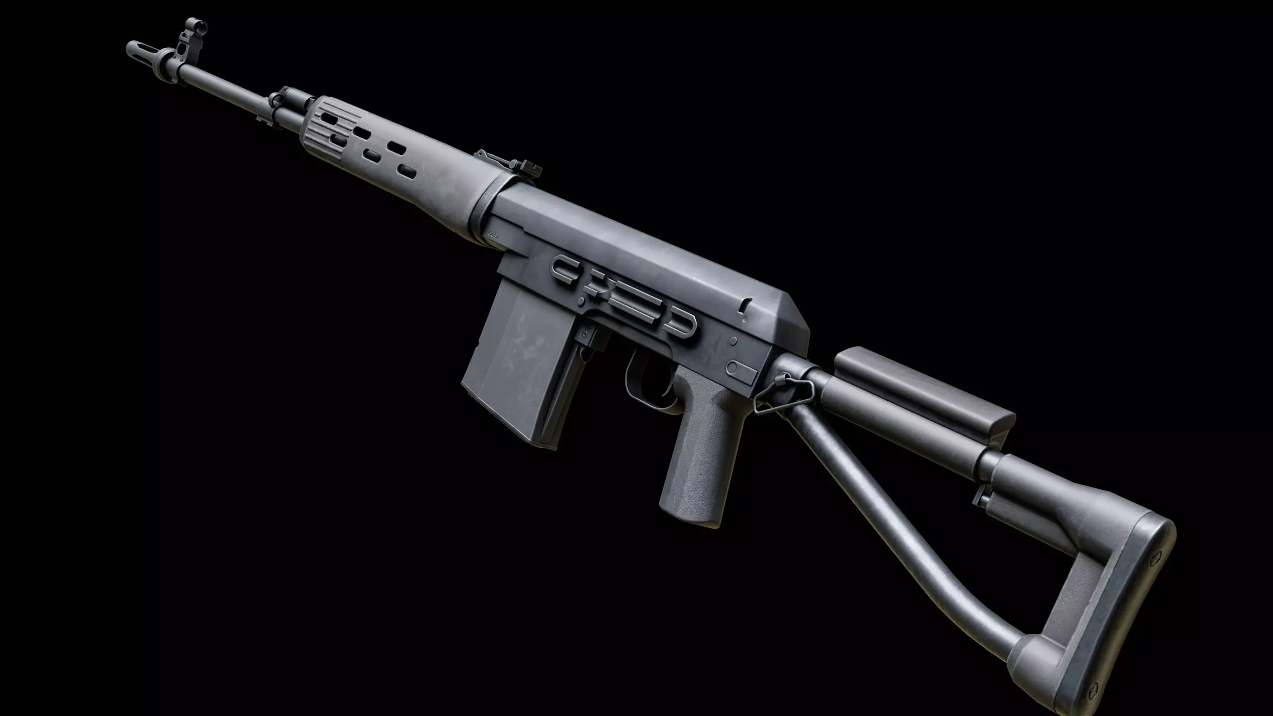 SVDK rifle Low-poly 3D model_19