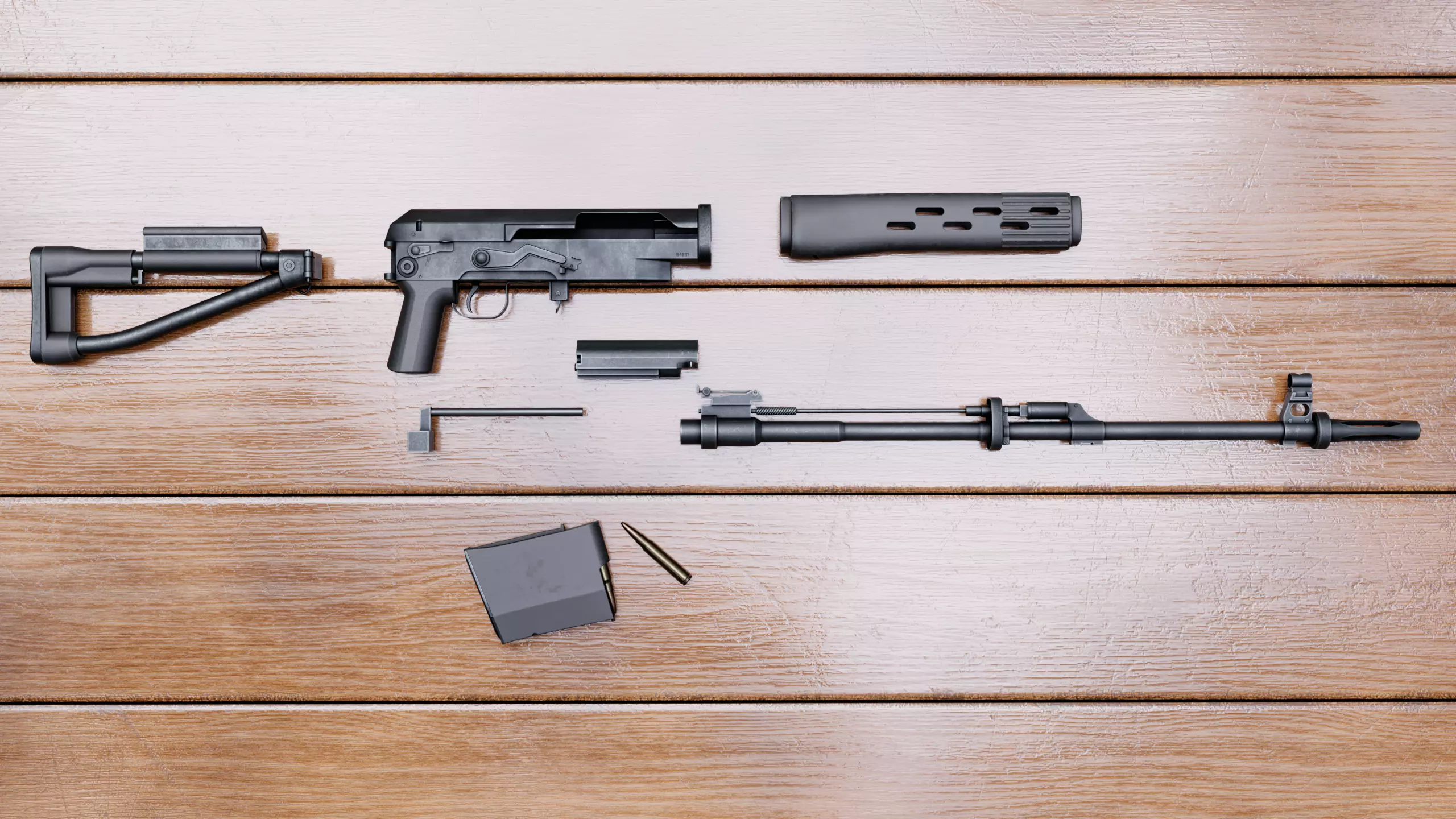 SVDK rifle Low-poly 3D model_13