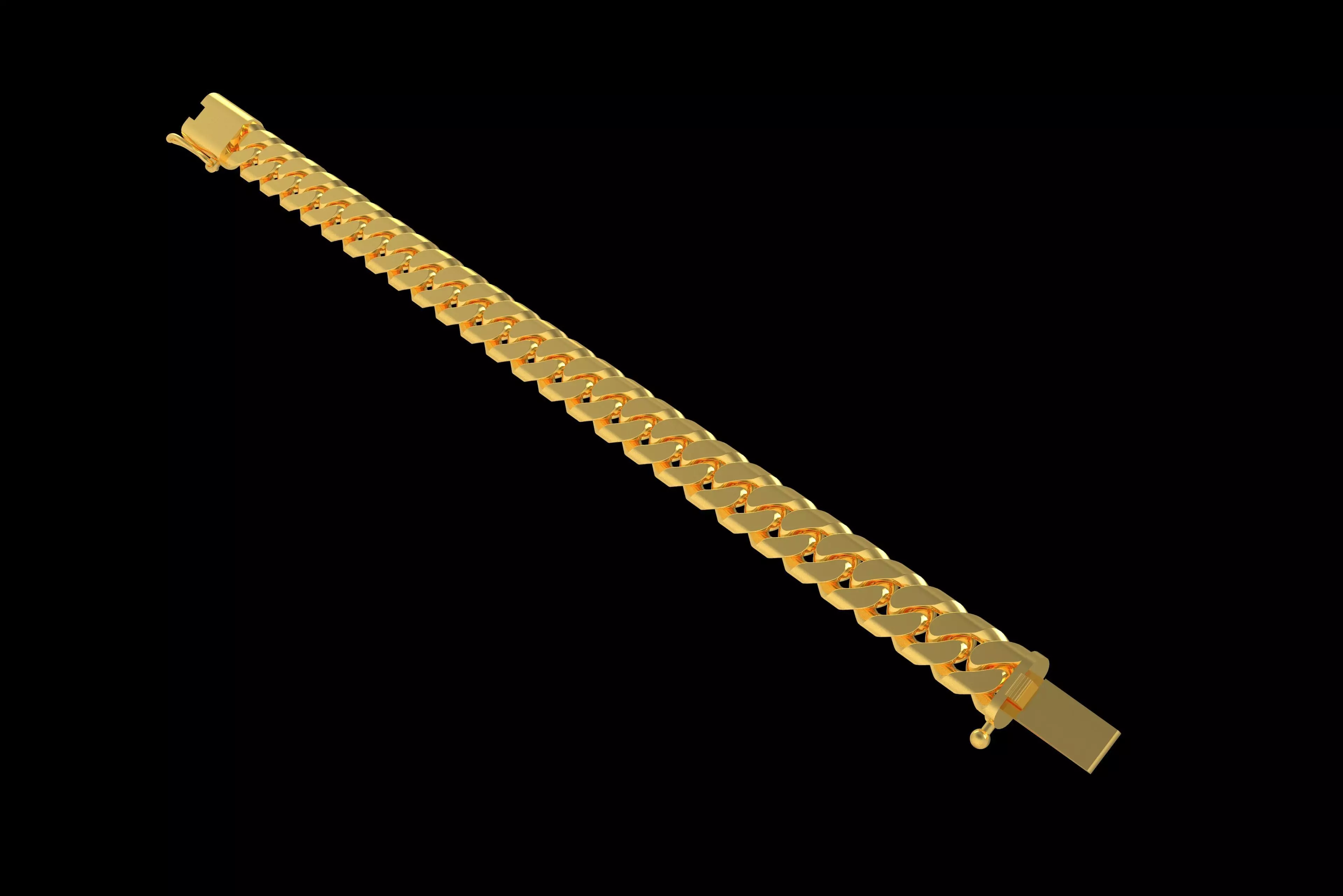 00008 Cuban Chain Bracelet 3D print model_1