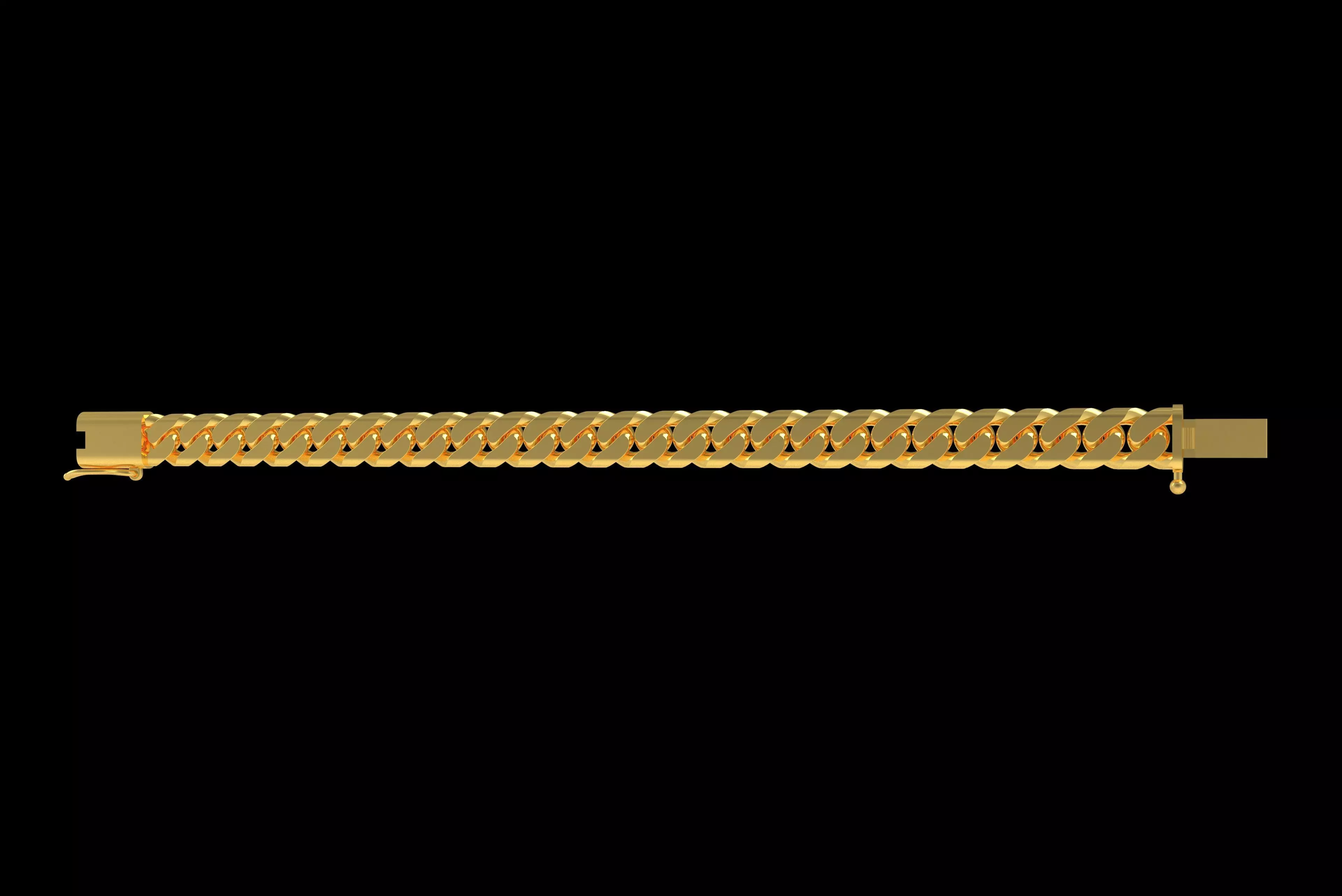 00008 Cuban Chain Bracelet 3D print model_2