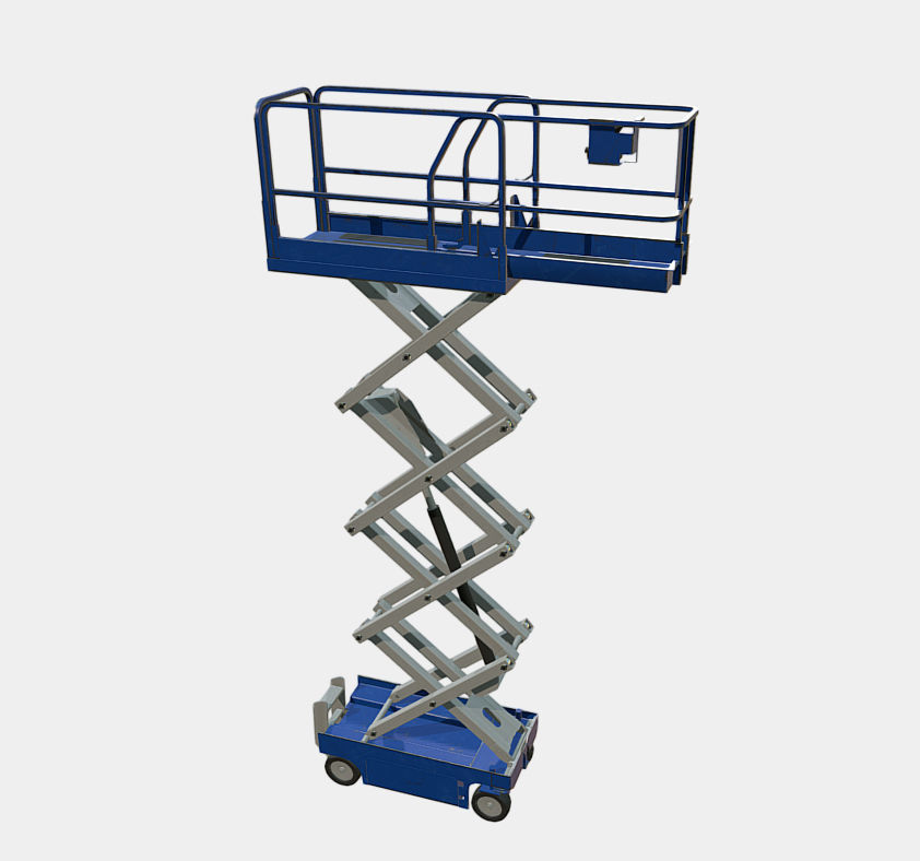 Construction Scissor Lift Low-poly 3D model_2