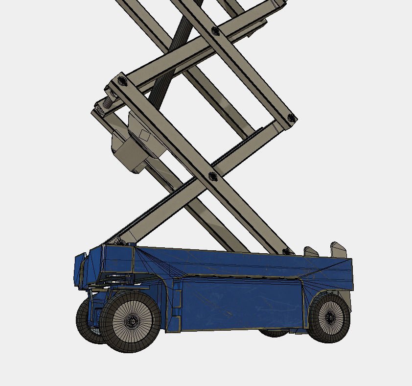 Construction Scissor Lift Low-poly 3D model_4