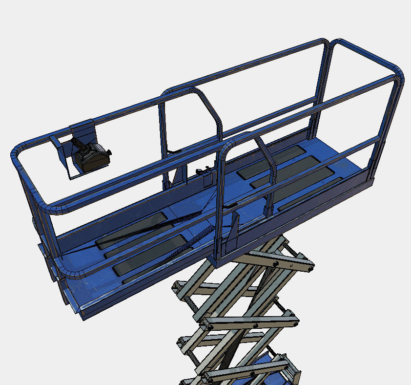 Construction Scissor Lift Low-poly 3D model_5