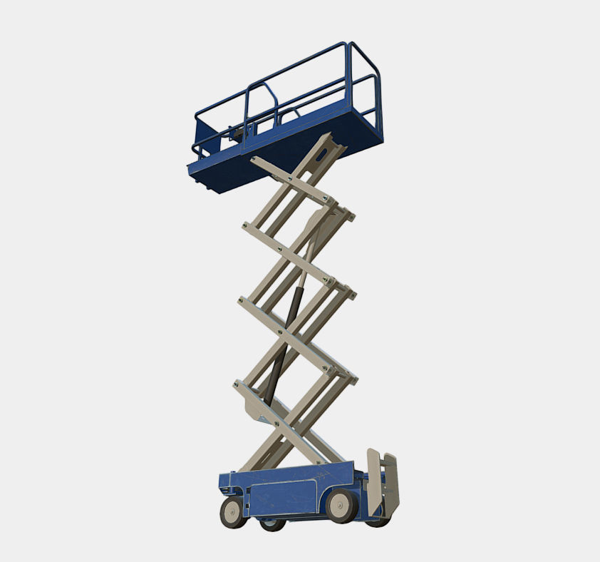 Construction Scissor Lift Low-poly 3D model_1