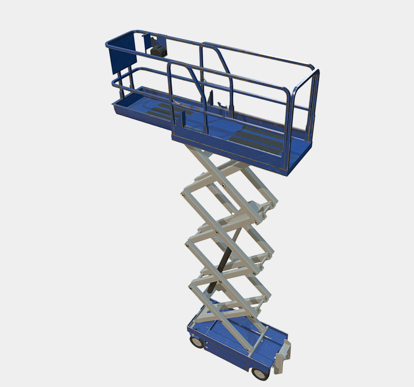 Construction Scissor Lift Low-poly 3D model_3