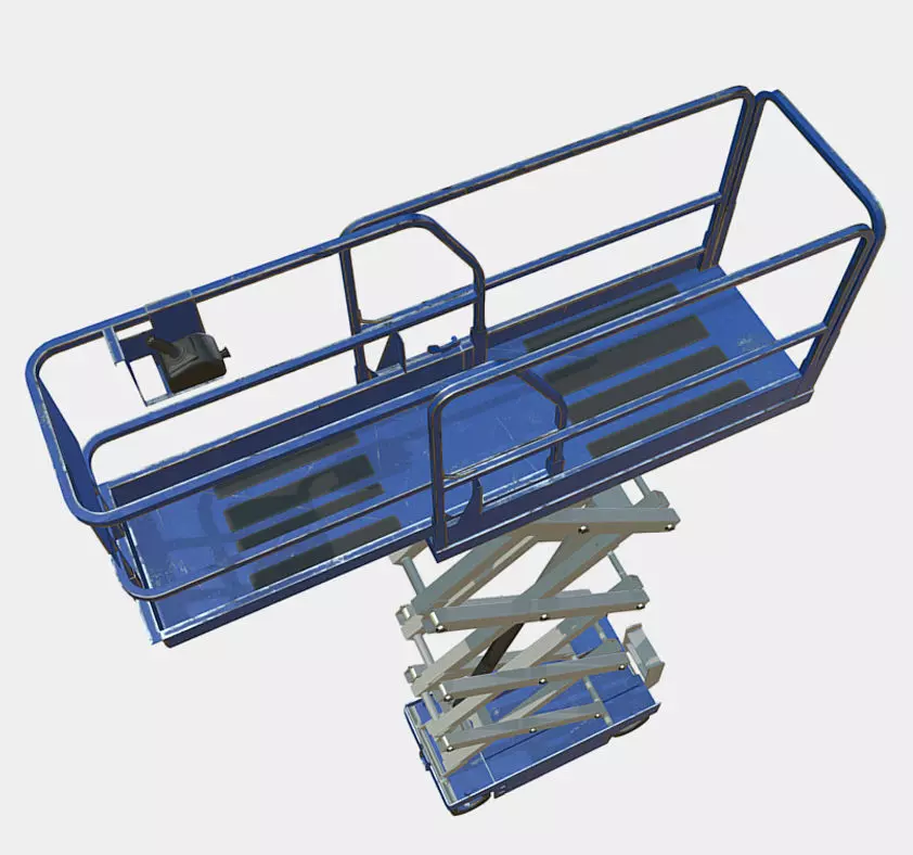 Construction Scissor Lift Low-poly 3D model_0