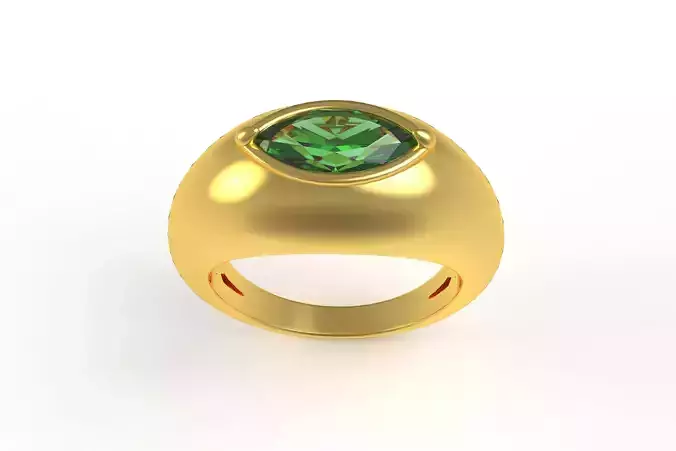 00011 Marquise Diamond Signet Ring