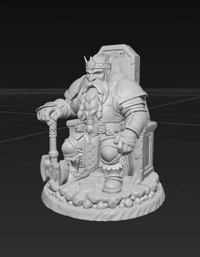 Dwarf King Figurine 3D Model  3D model_4
