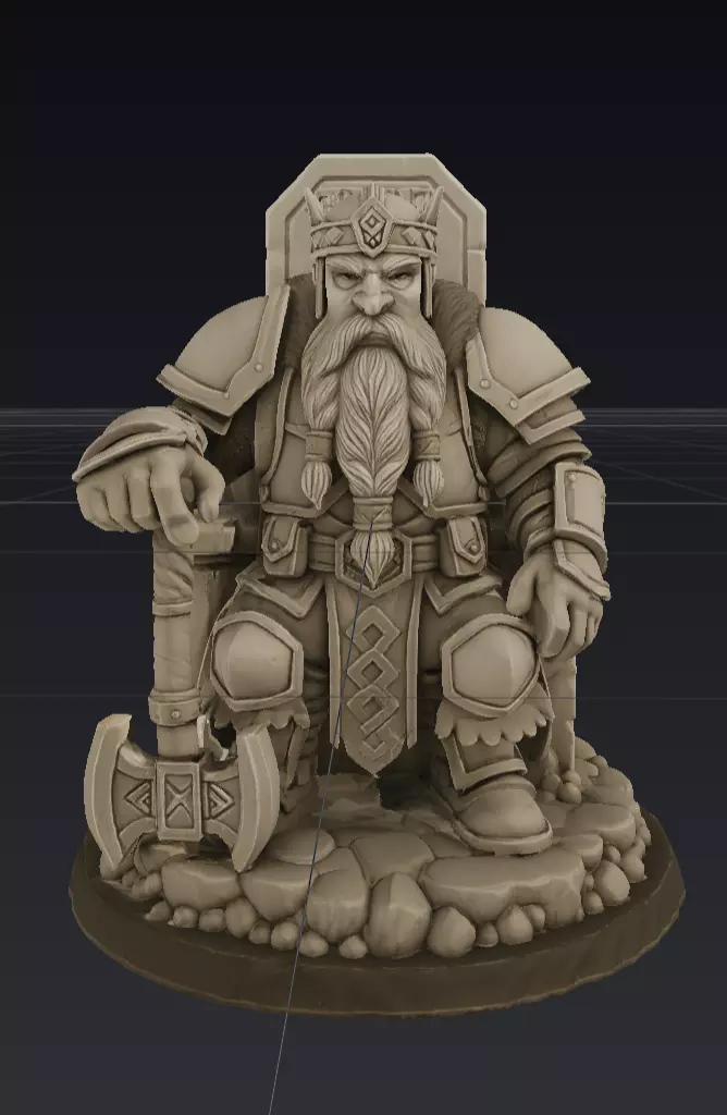 Dwarf King Figurine 3D Model  3D model_0