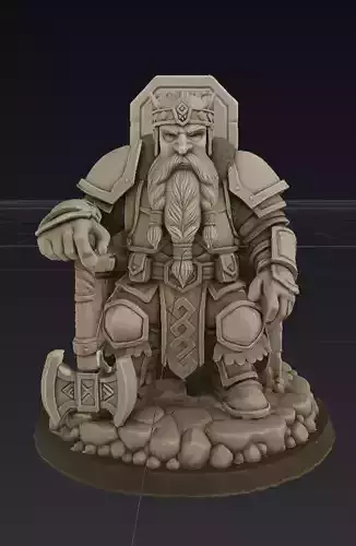 Dwarf King Figurine 3D Model  3D model