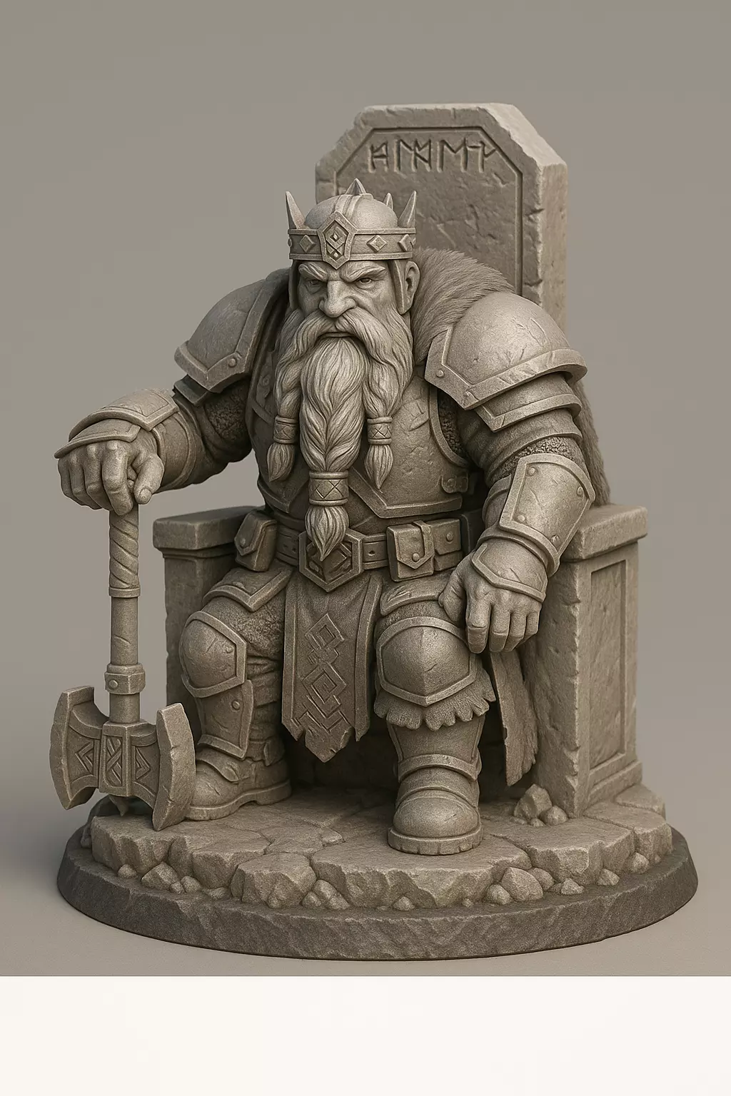 Dwarf King Figurine 3D Model  3D model_5