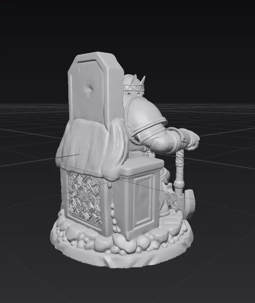 Dwarf King Figurine 3D Model  3D model_3