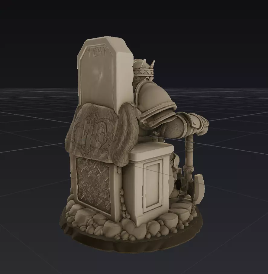 Dwarf King Figurine 3D Model  3D model_2