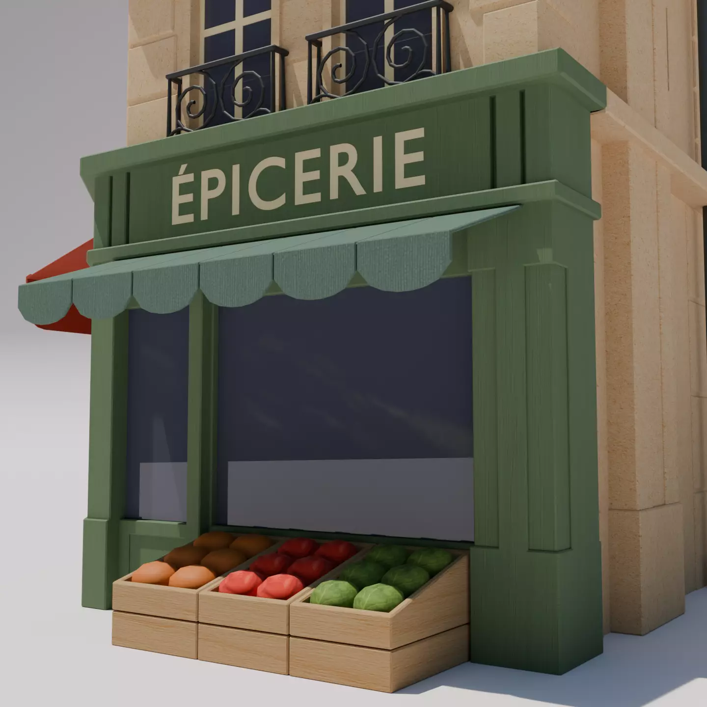 Parisian Building Project Low-poly 3D model_4