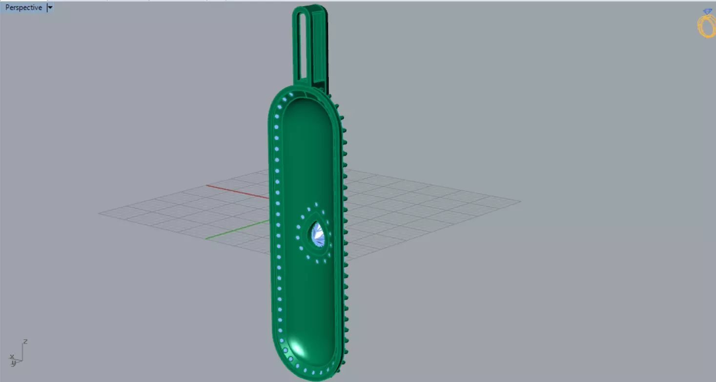 Yellow Gold stl 3dm Pendant with Teardrop Diamond jp0306 3D print model_9