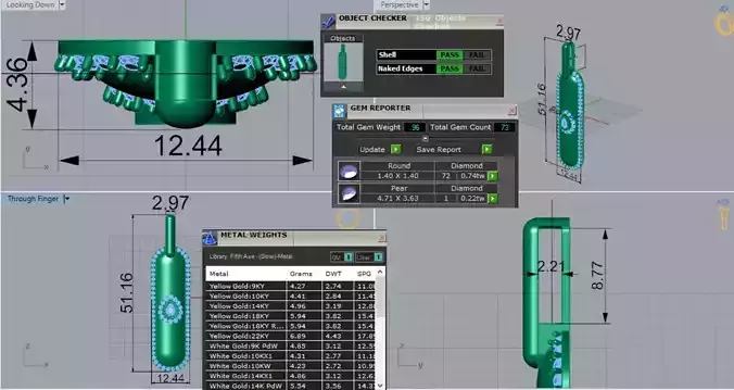 Yellow Gold stl 3dm Pendant with Teardrop Diamond jp0306