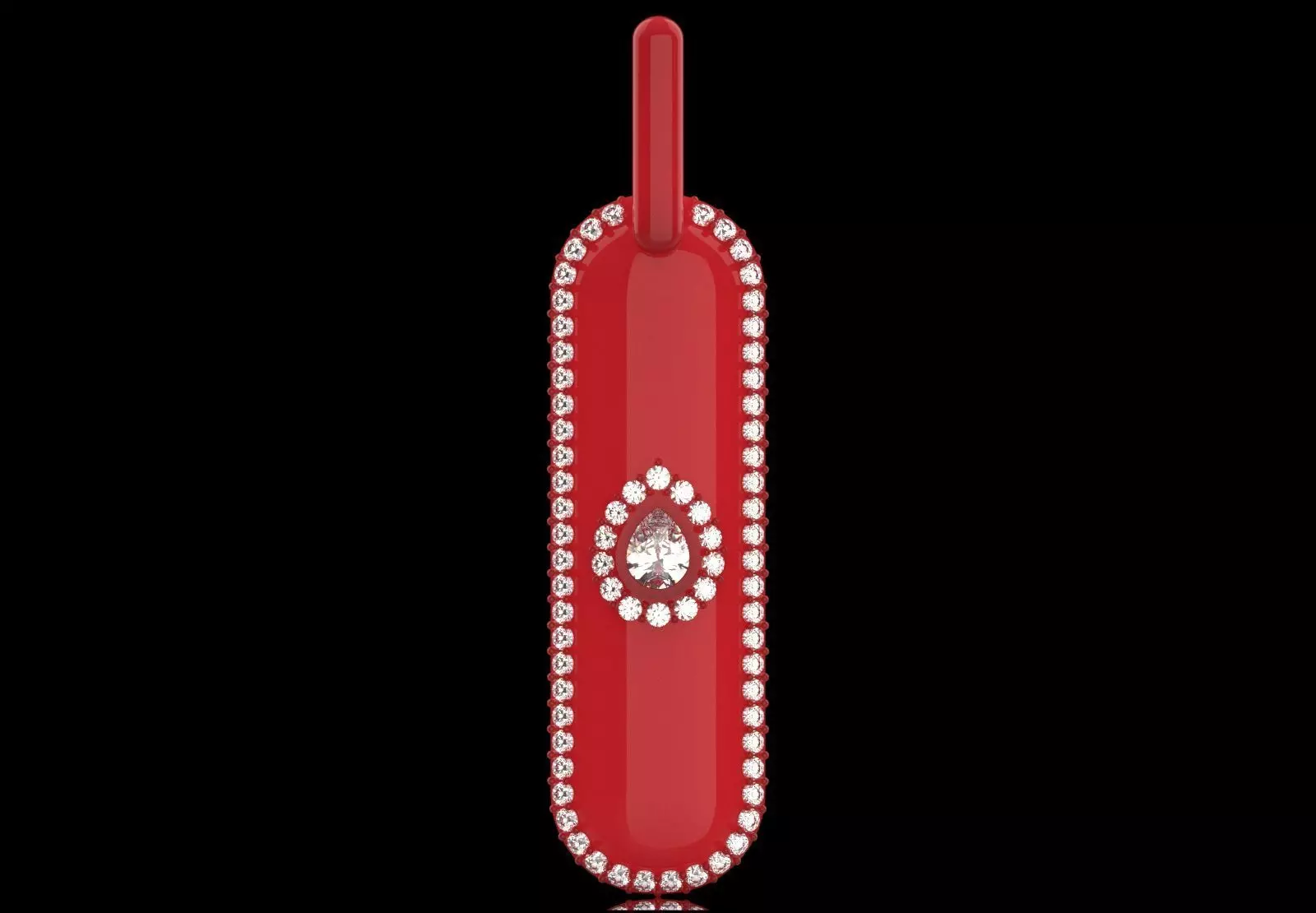 Yellow Gold stl 3dm Pendant with Teardrop Diamond jp0306 3D print model_27