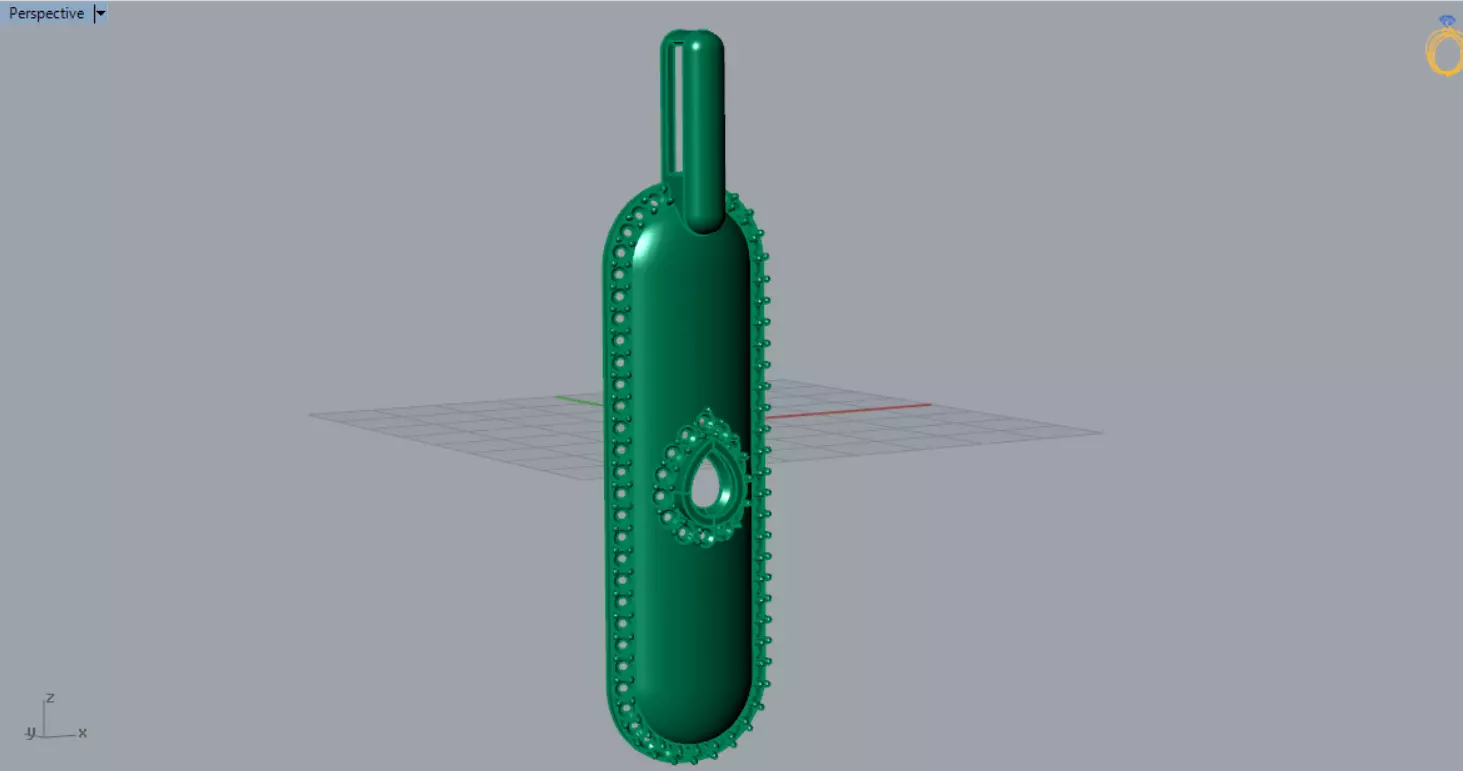 Yellow Gold stl 3dm Pendant with Teardrop Diamond jp0306 3D print model_6