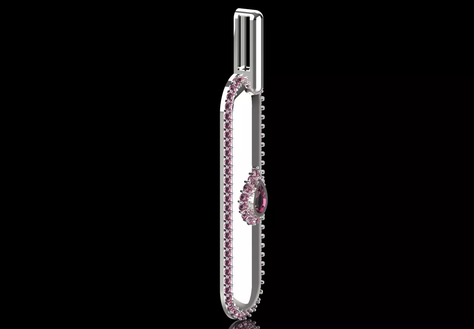 Yellow Gold stl 3dm Pendant with Teardrop Diamond jp0306 3D print model_19