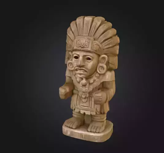 Aztec Warrior Statue Low-poly 3D model