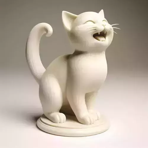 2134Laughing Cat 3D Printed Full Figure Statue  pug