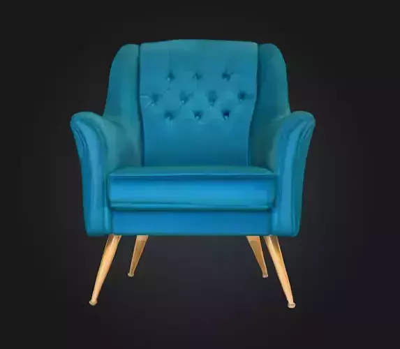 Mid Century Modern Blue Armchair