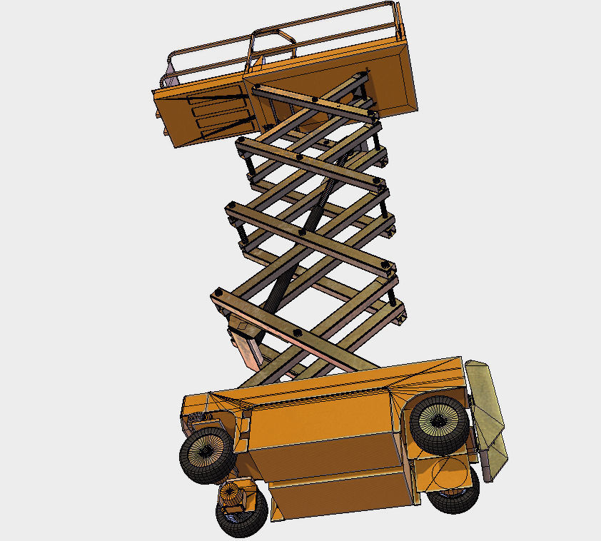 Clean Construction Scissor Lift  Low-poly 3D model_6