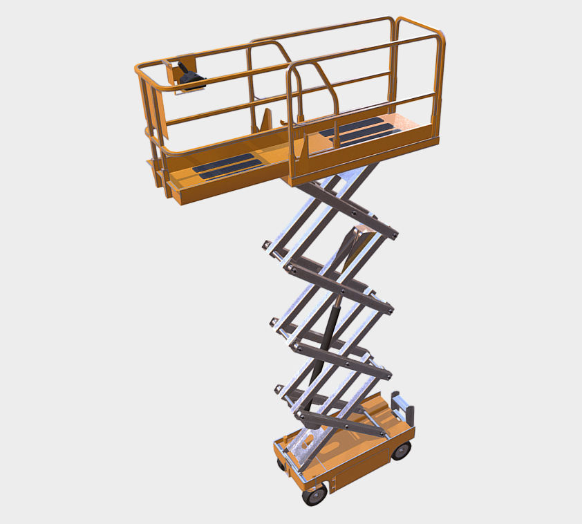Clean Construction Scissor Lift  Low-poly 3D model_3
