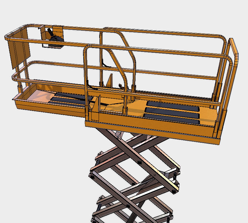 Clean Construction Scissor Lift  Low-poly 3D model_5