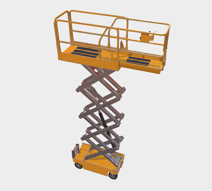 Clean Construction Scissor Lift  Low-poly 3D model_4