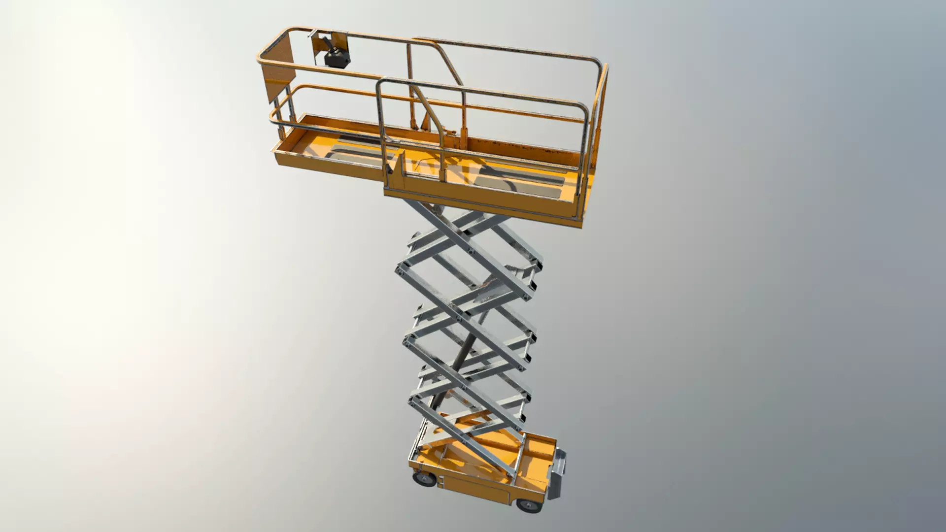 Clean Construction Scissor Lift  Low-poly 3D model_0