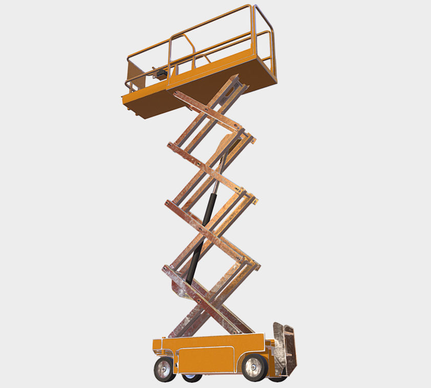 Clean Construction Scissor Lift  Low-poly 3D model_2