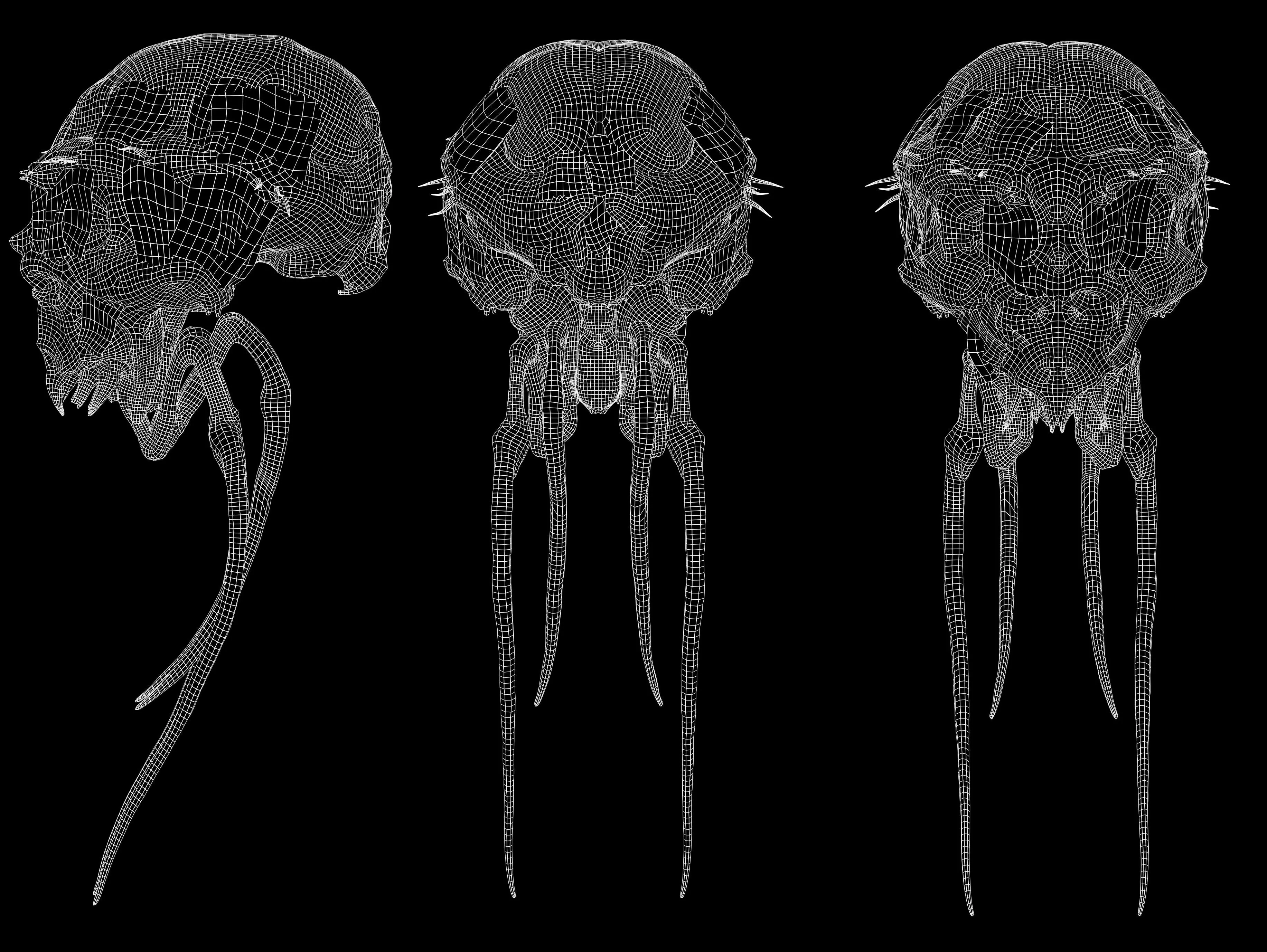 Alien Insect Creature Low-poly 3D model_11