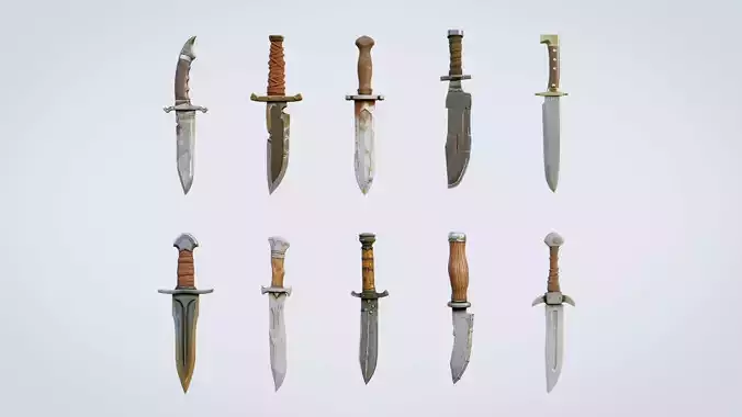 Knives Collection High Quality 3D Models Pack