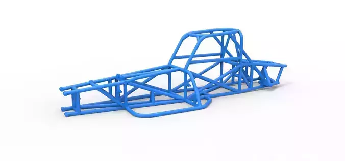 Frame of Supermodified front engine race car V4 Scale 1 to 25