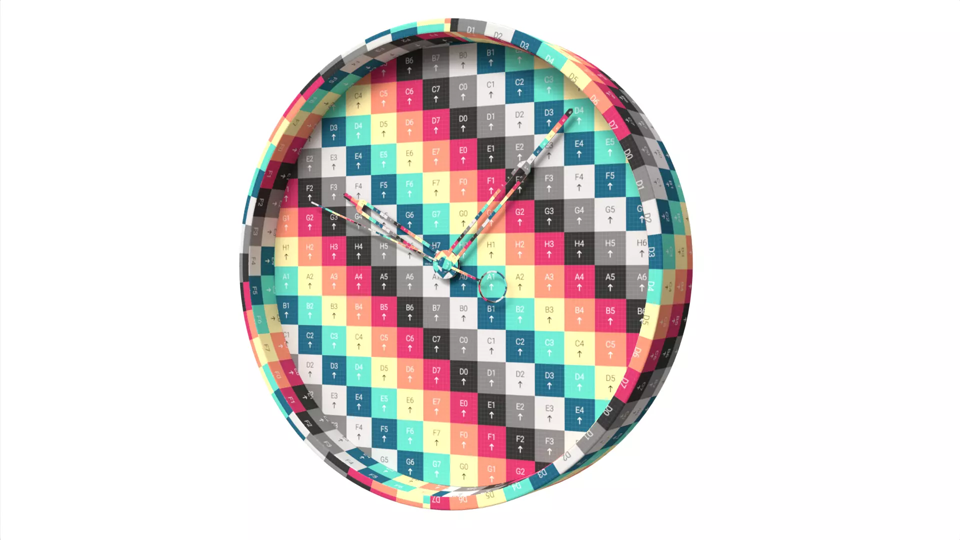 Minimalist Wooden Wall Clock Scandinavian Style Low-poly 3D model_8