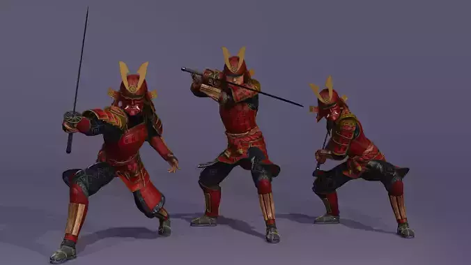 Realistic Tom Cruise The Last Samurai Armor 3D Model 