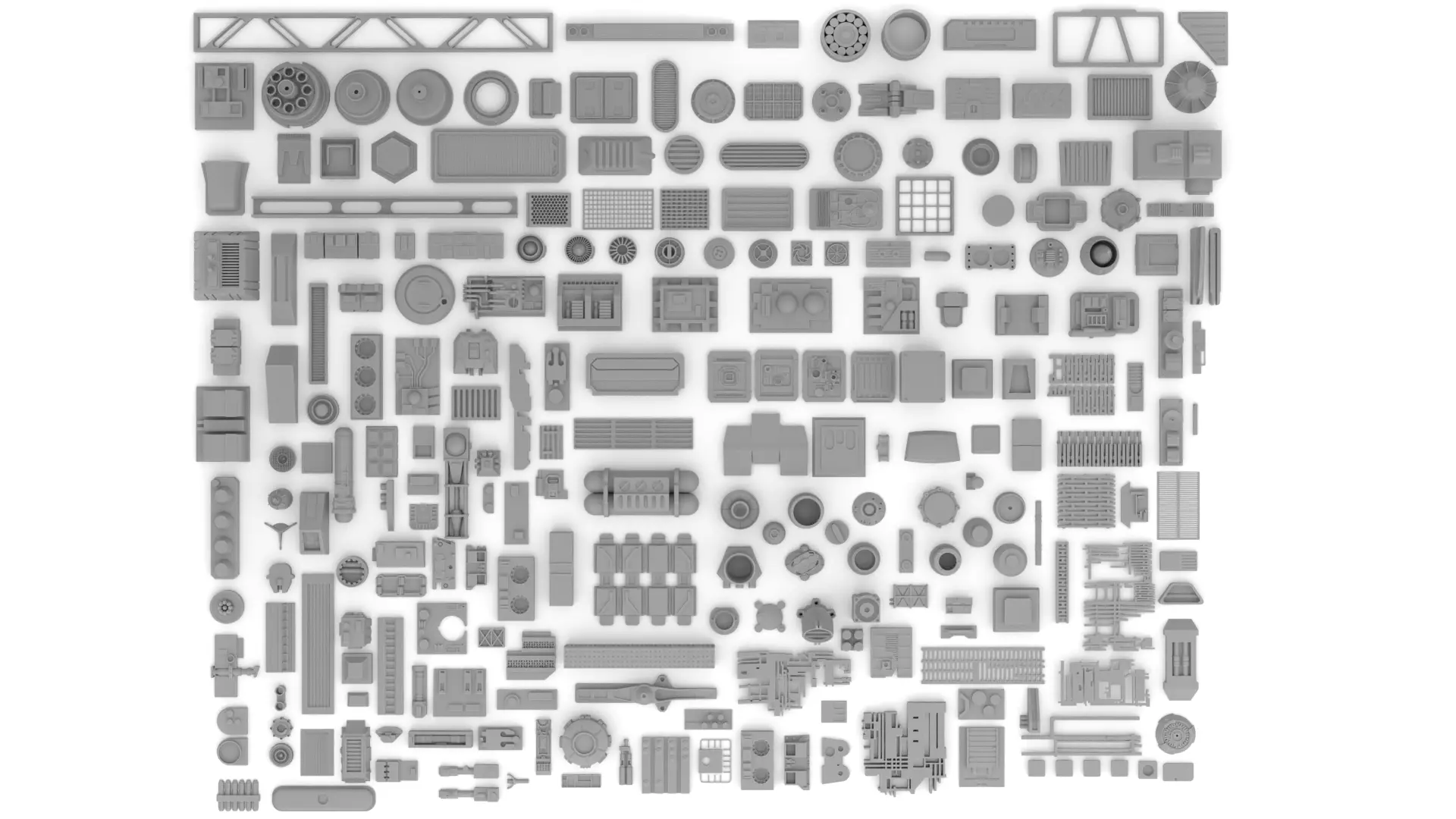 Star Wars KitBash Hard Surface Sci-fi Greeble 1-1 scale 3D model_1