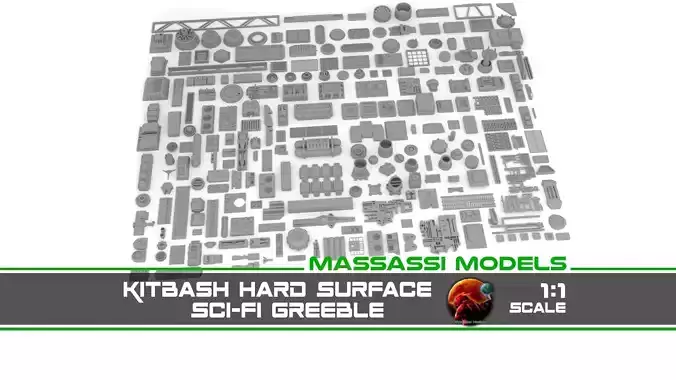 Star Wars KitBash Hard Surface Sci-fi Greeble 1-1 scale 3D model Star Wars KitBash Hard Surface Sci-fi Greeble 1-1 scale 3D model